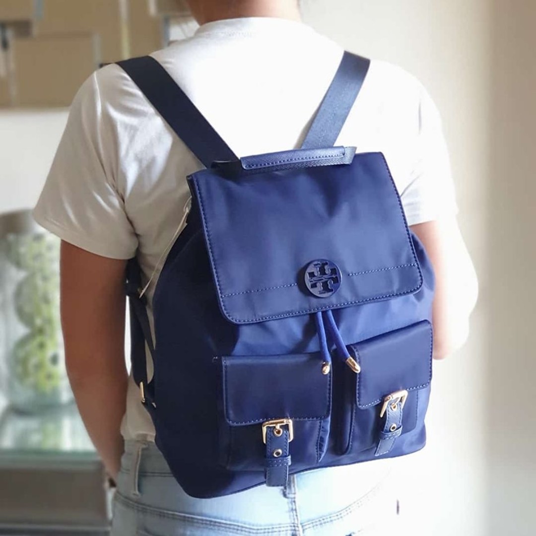 Tory burch blue backpack sales