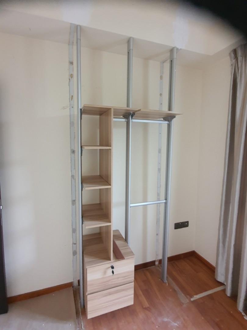 Used Vgc Pole System Wardrobe Fire Sale Furniture Shelves
