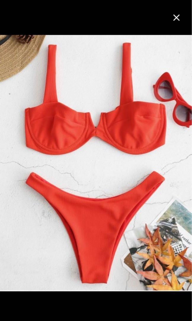 red underwire bikini