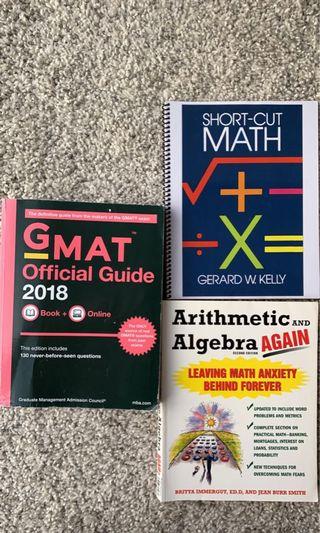 GMAT Official Guide and math textbooks