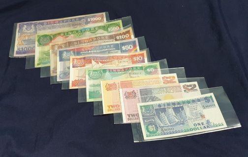 old boat series note 1, 2, 5, 10, 25, 50, 100, 500 and 1000 dollar