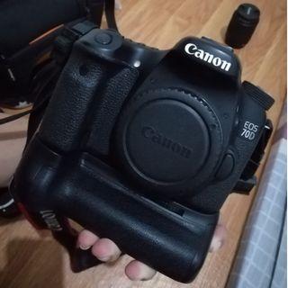 CANON EOS 70D WITH LENSES AND BATTERY GRIP