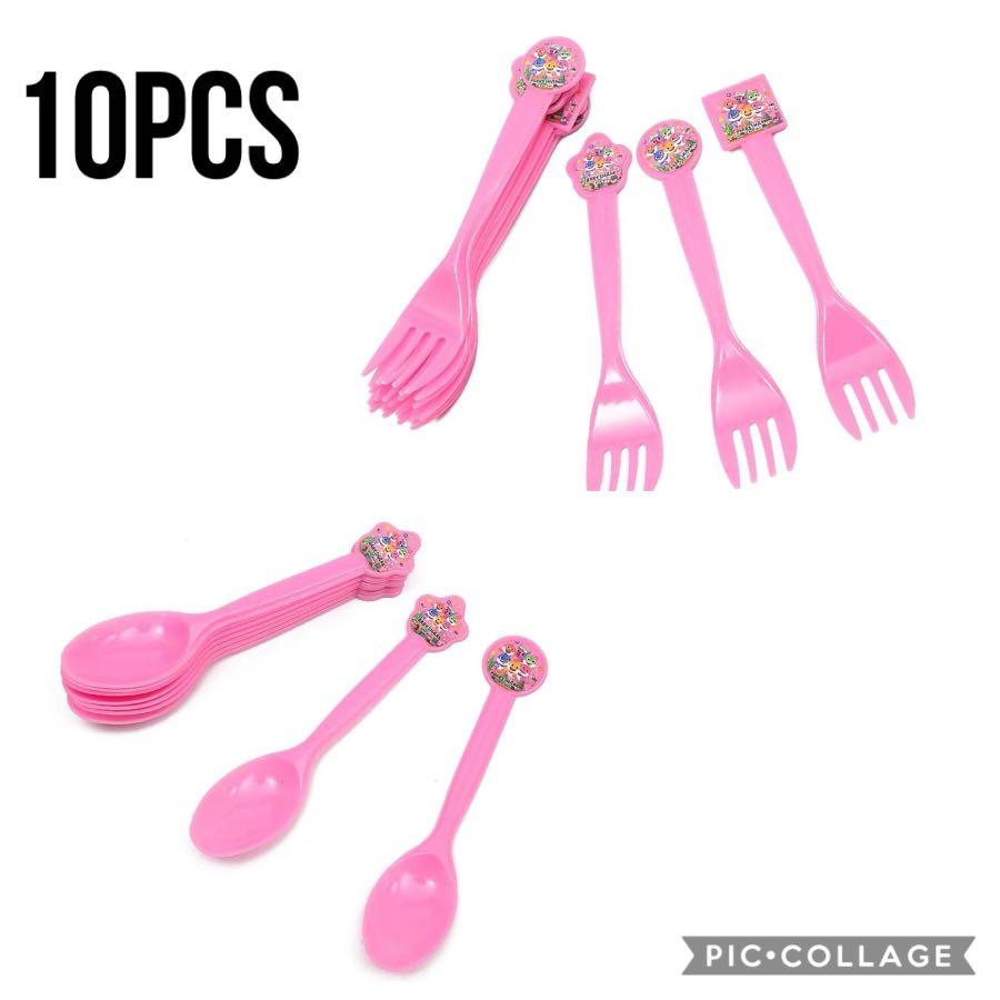 pink baby spoons