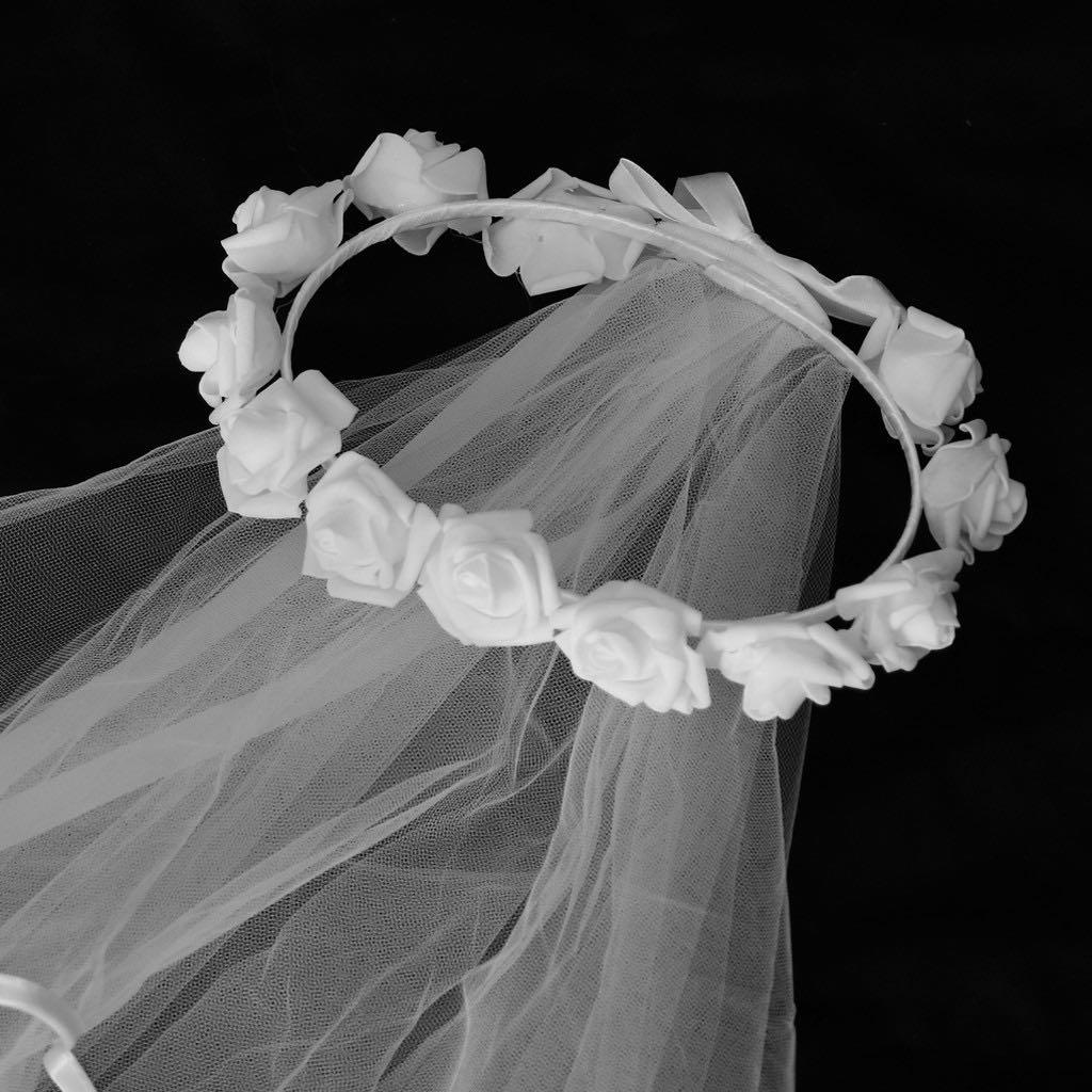xoFetti Bachelorette Party Veil - Boho Flower Crown Veil | Bridal Veil | Wedding Veil, Bridal Shower Favor + Engagement Decor
