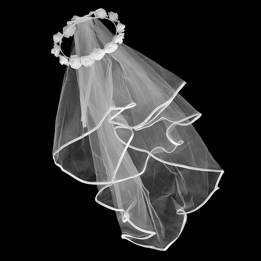 xoFetti Bachelorette Party Veil - Boho Flower Crown Veil | Bridal Veil | Wedding Veil, Bridal Shower Favor + Engagement Decor