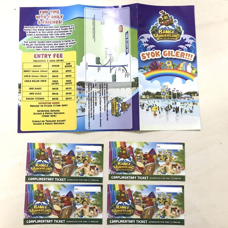 bangi wonderland ticket price 2019