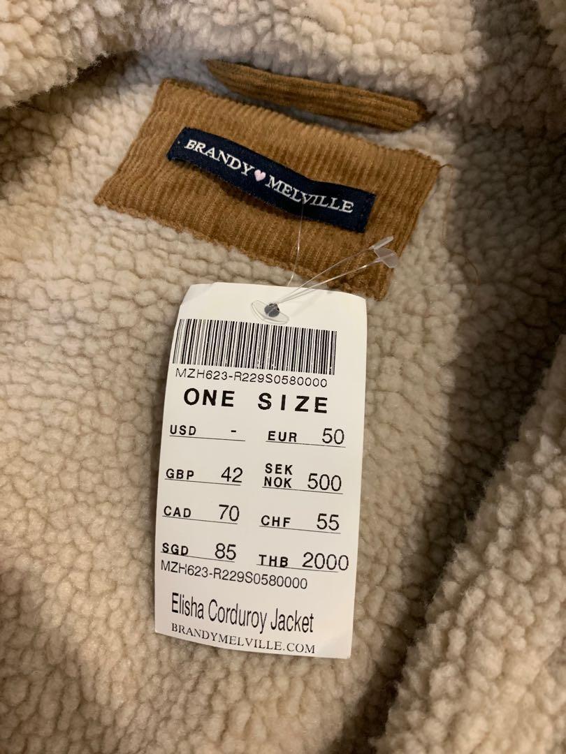 brandy melville elisha fur corduroy jacket