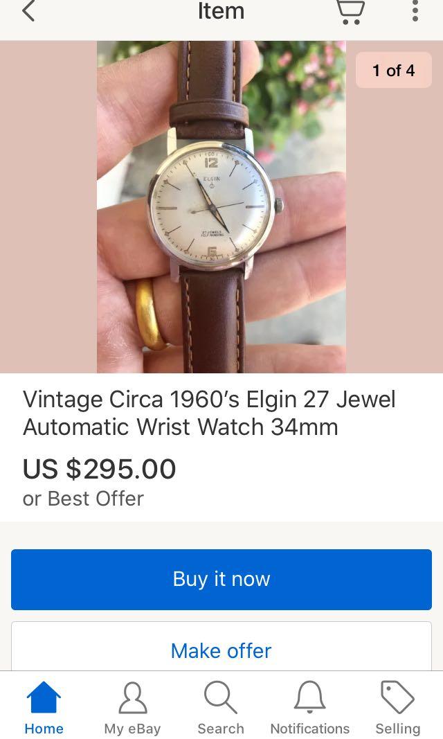 Vintage lord Elgin 27 Jewels Self winding watch Men s Fashion