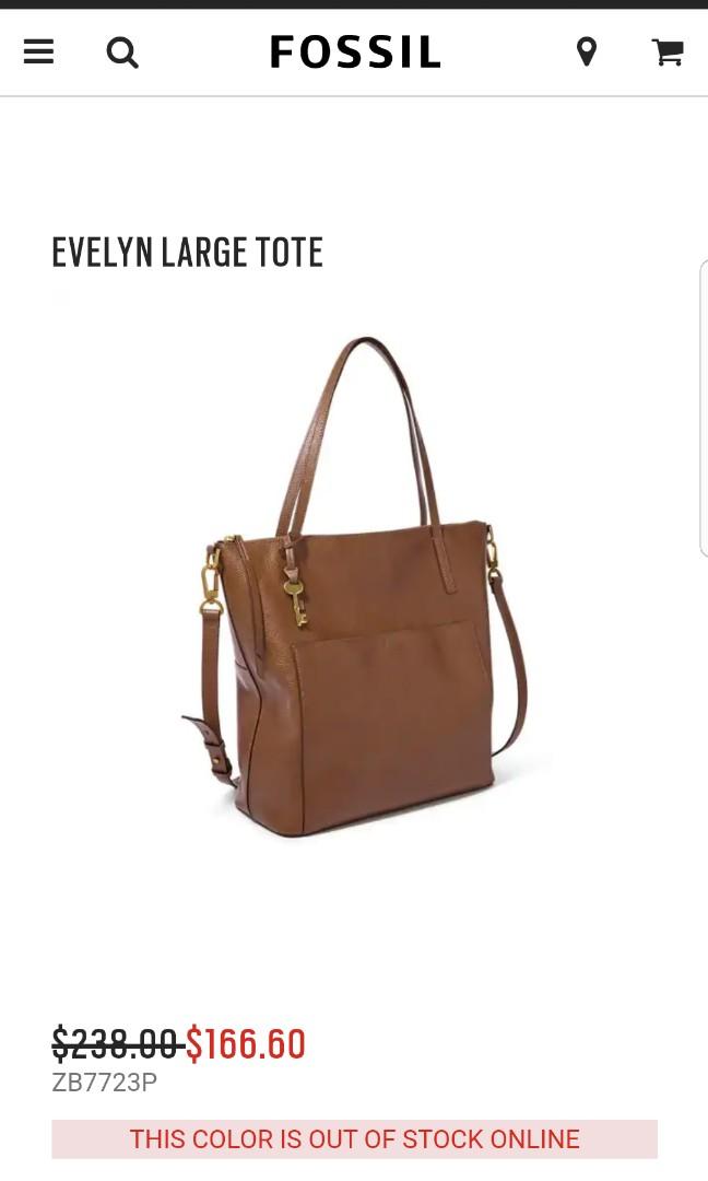 Evelyn large store tote fossil