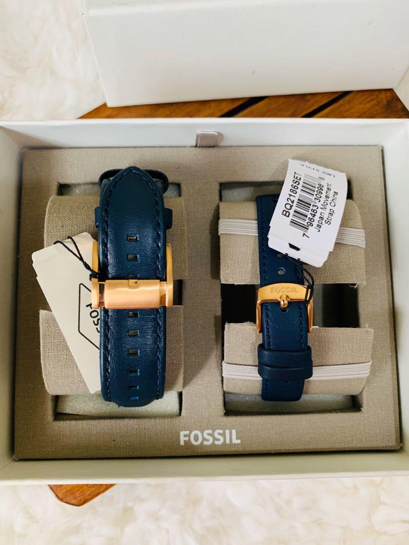 His chronograph and her multifunction hotsell navy leather watch gift set