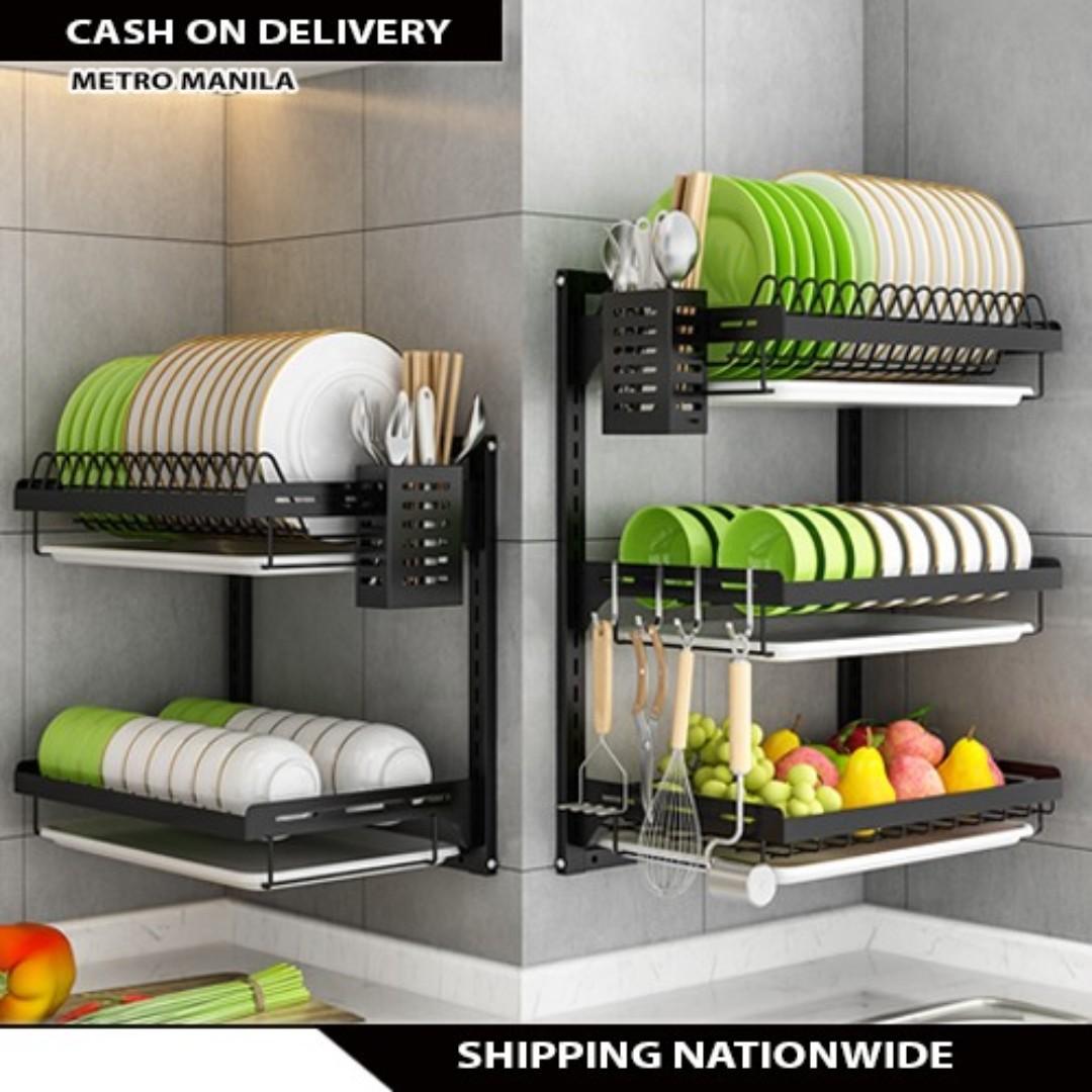 Free Punched Dish Rack Wall Hanging Dish Rack Drying Rack Hanging Put Bowls And Chopsticks Dishes Storage Rack Stainless Steel Kitchen Shelf Furniture Home Living Bathroom Kitchen Fixtures On Carousell Buy hanging pot rack and get the best deals at the lowest prices on ebay! free punched dish rack wall hanging dish rack drying rack hanging put bowls and chopsticks dishes storage rack stainless steel kitchen shelf