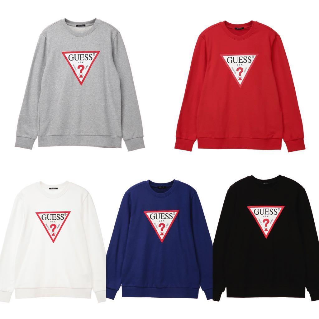 Guess Korea Logo Sweatshirt Men S Fashion Tops Sets Tshirts Polo Shirts On Carousell