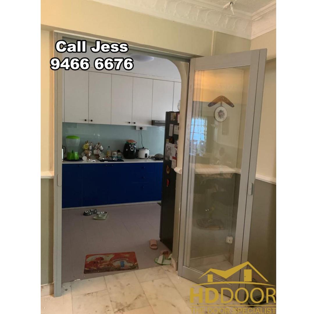 Hdb Sliding Swing Design Kitchen And Toilet Door With Install