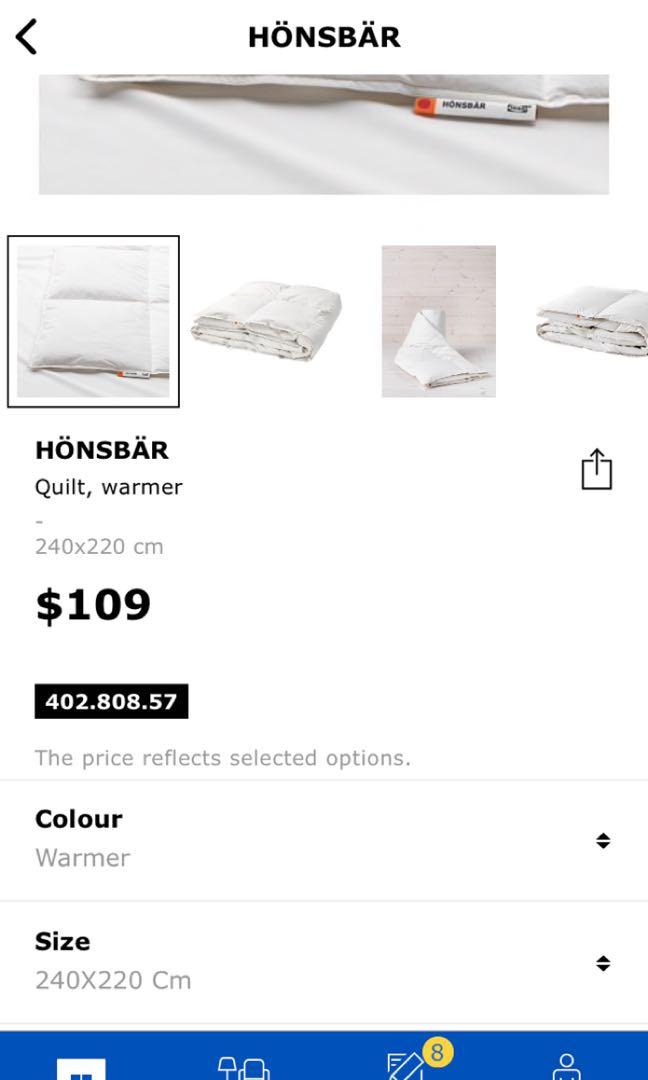 IKEA Honsbar Kingsized Quilt, Furniture & Home Living, Furniture, Bed