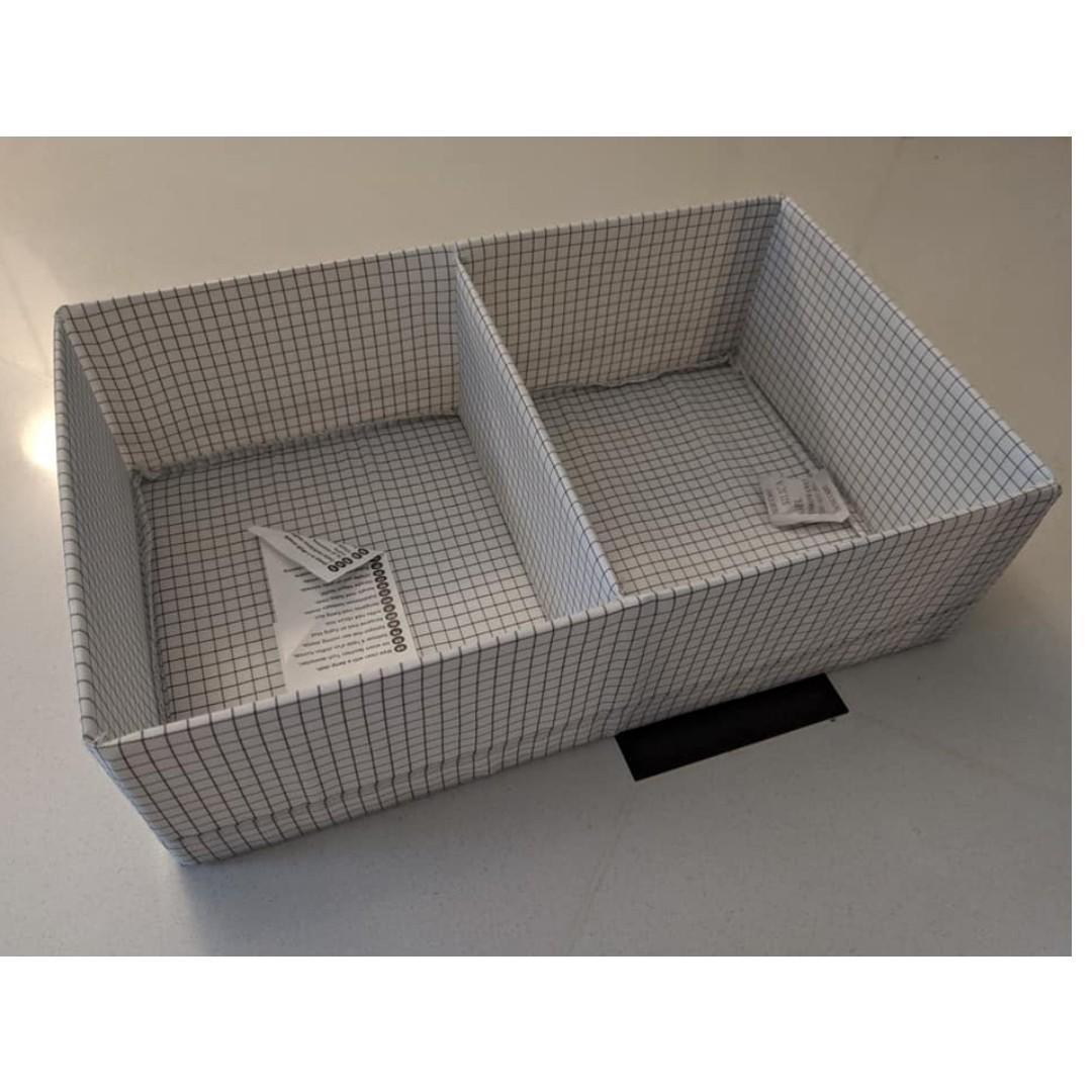 Ikea Stuk Box With Compartments White Grey 20x34x10 Cm Furniture Shelves Drawers On Carousell