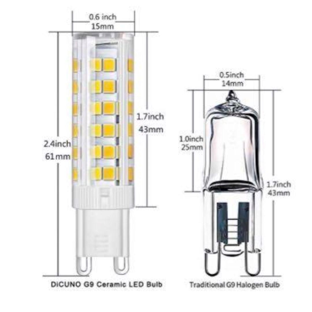 (M650) DiCUNO G9 Dimmable LED Light Bulbs, 6W (60W Halogen Equivalent