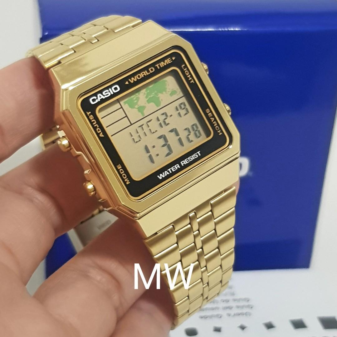 Casio world time gold hot sale