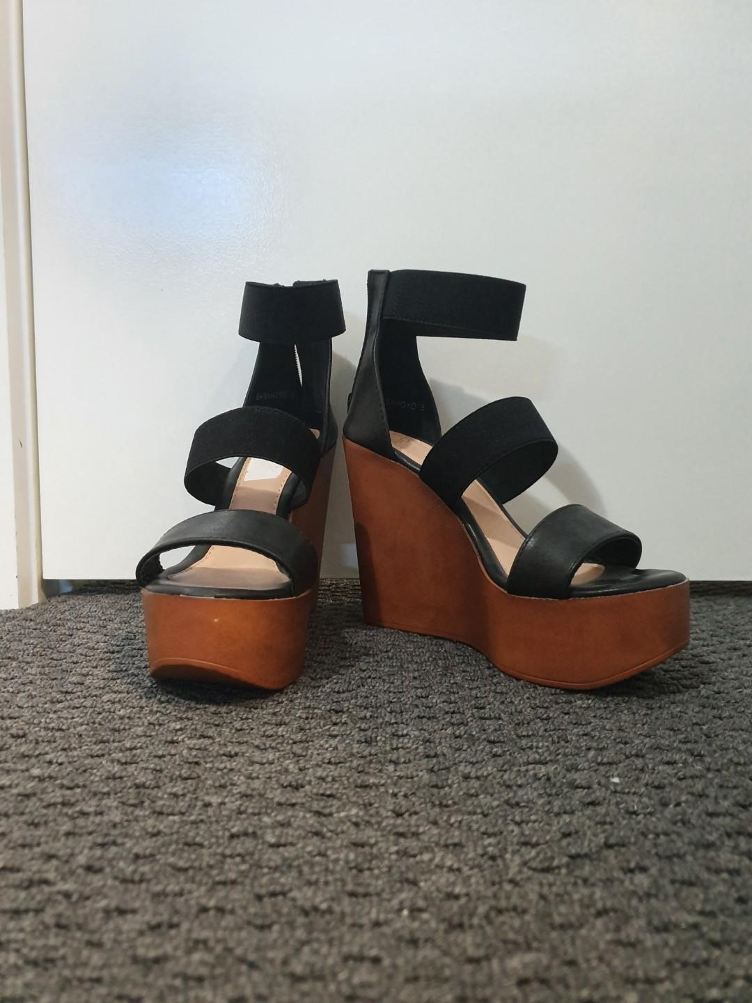 cute black wedges