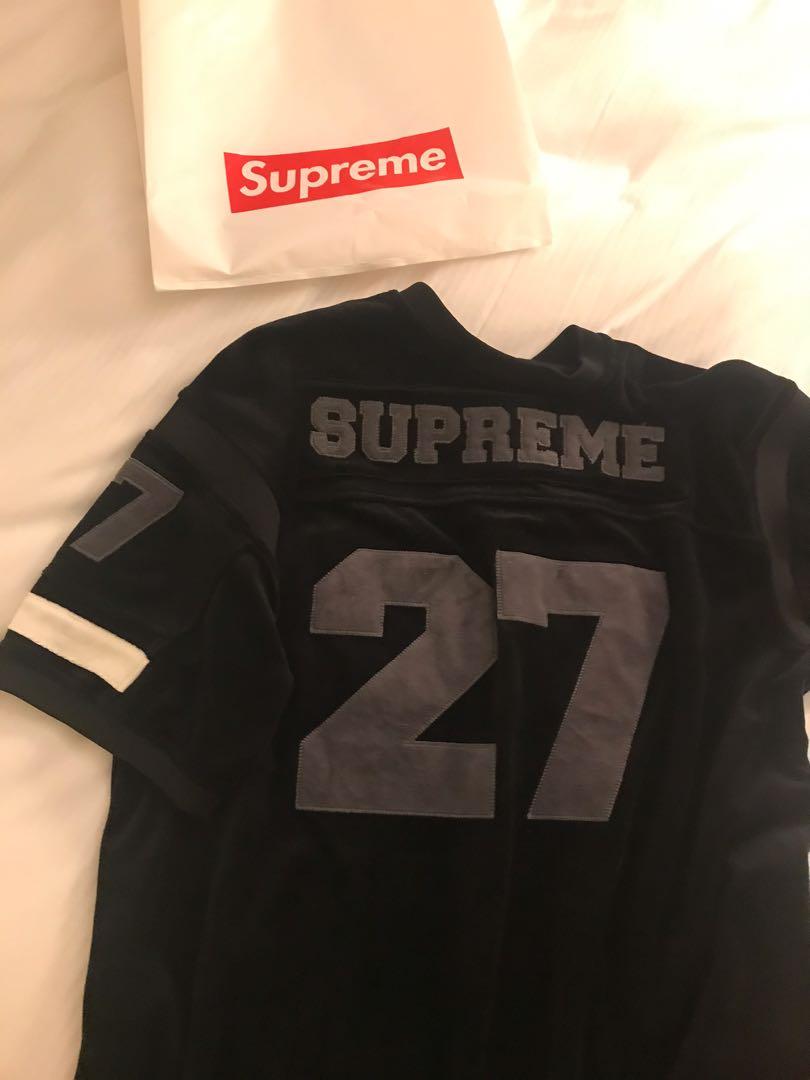 Supreme Velour Football Jersey Black Men's - FW19 - US