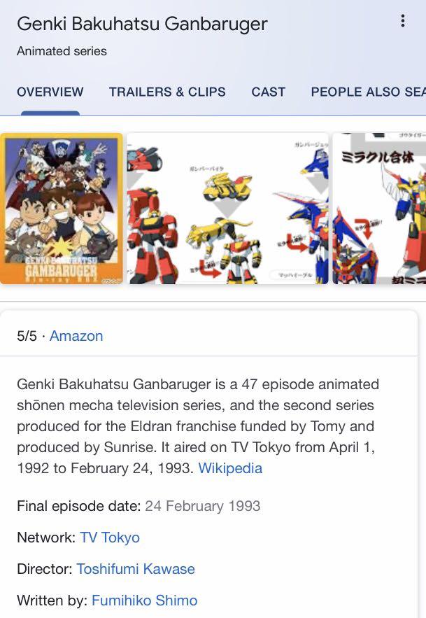 Get Wallpaper Vintage Genki Bakuhatsu Ganbarugar 3 Set Lot Of Japan Anime For Android