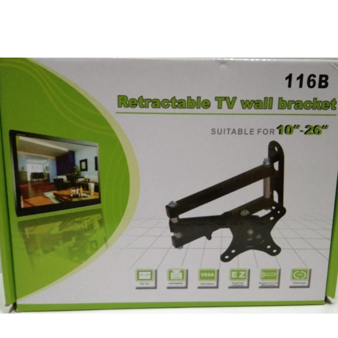 Wallmount bracket LED/LCD 10-26inches tilt swivel (Category: Home Improvement Tools & Accessories) located in Manila. Submitted by ishop.ishop (Listing ID 258181643, Image 1). Description: Wallmount bracket for 10-26 inches LCD/LED TV Fits for most HDTV, LED TV and Plasma TV. Load capacity 10kg..