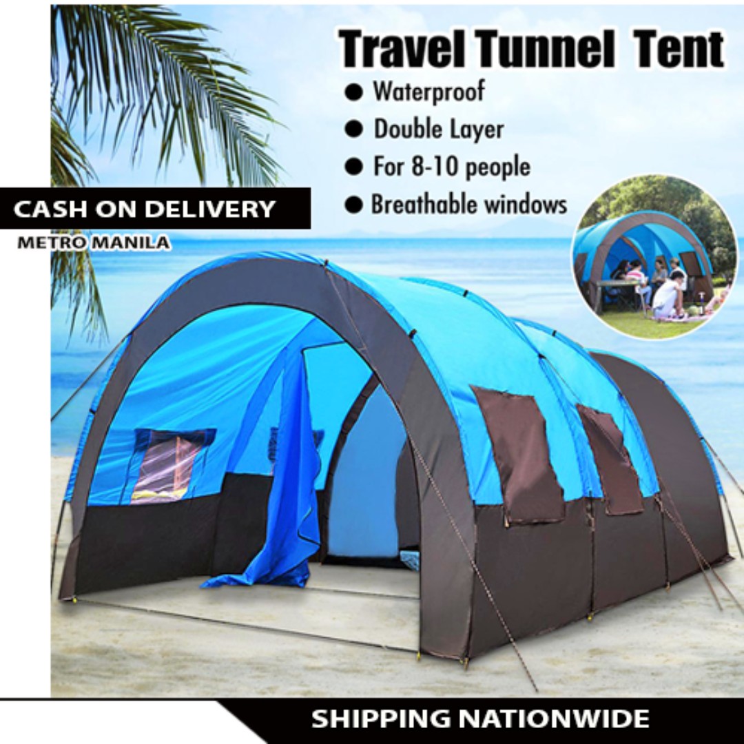 8 10 People Large Waterproof Travel Camping Hiking Double Layer Outdoor Tent Travel Essentials Outdoor Camping On Carousell