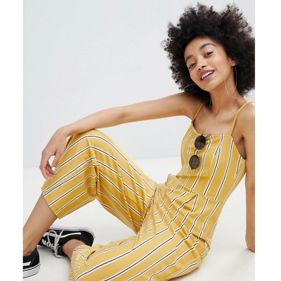 bershka yellow jumpsuit