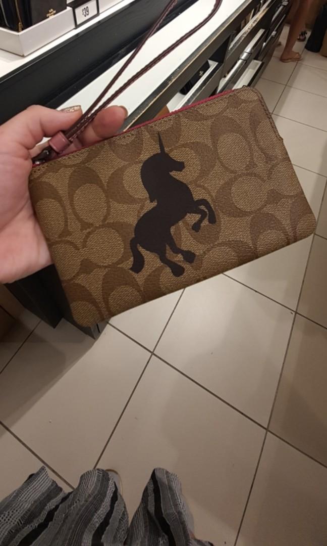 Coach unicorn wristlet clearance