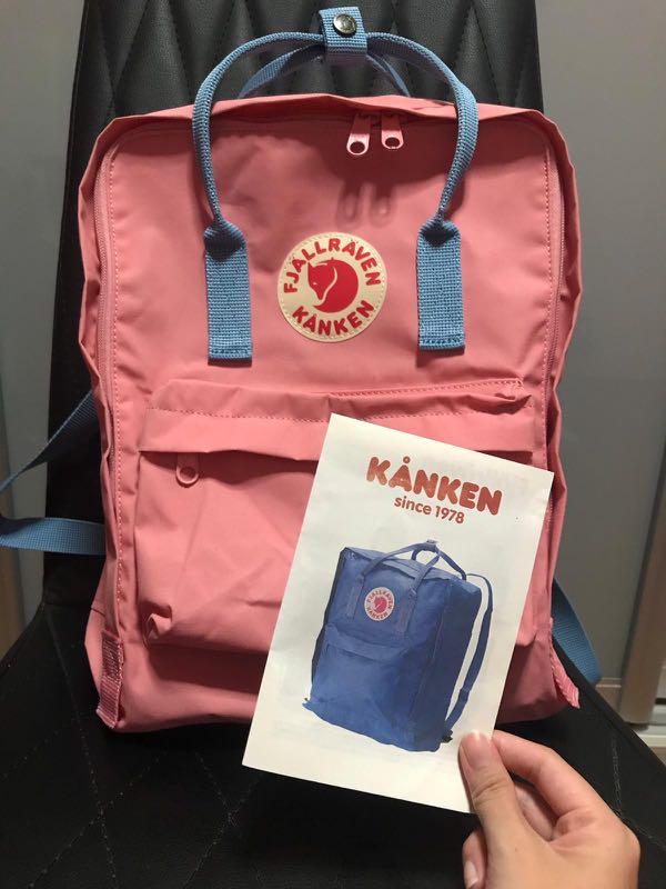 Fjallraven kanken pink and air blue backpack top