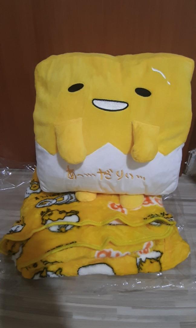 Gudetama pillow,hand warmer,blanket, Hobbies & Toys, Toys & Games on Carousell