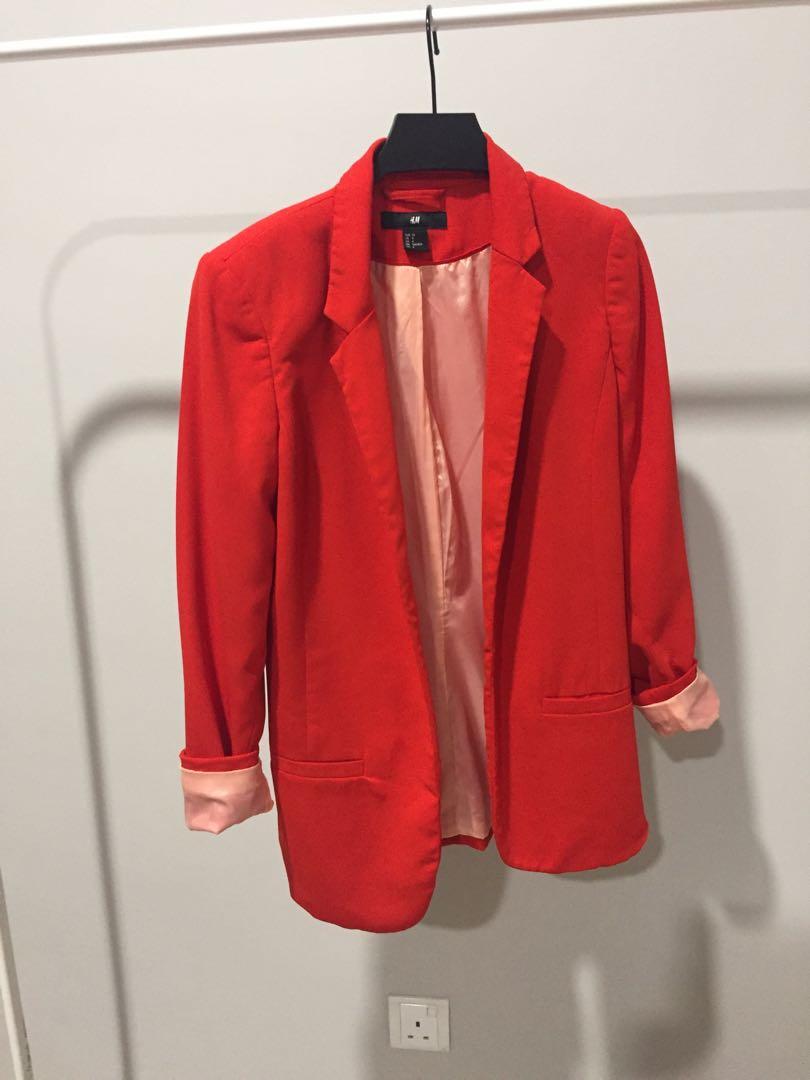 H&m red blazer online