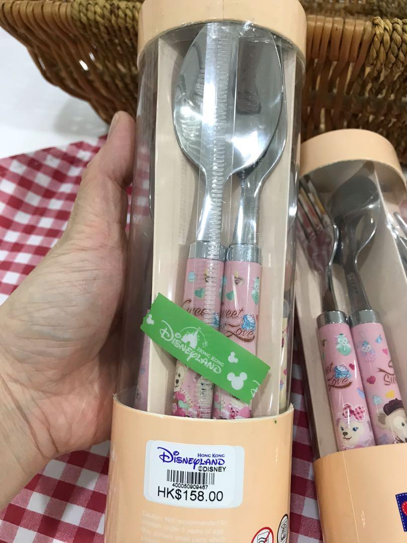 Hong Kong Disney land duffy fork & spoon set, Furniture & Home Living