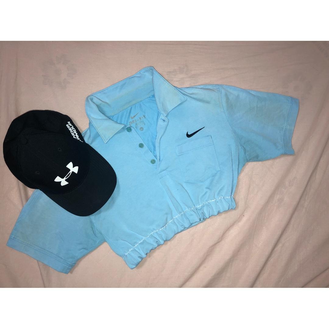 Light blue nike crop top clearance