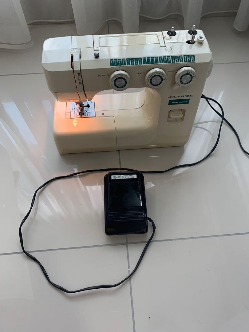 MAKE IN JAPAN JANOME BRAND 3 POSITION WITH STEP PEDAL ELECTRIC SEWING MACHINE, Furniture & Home