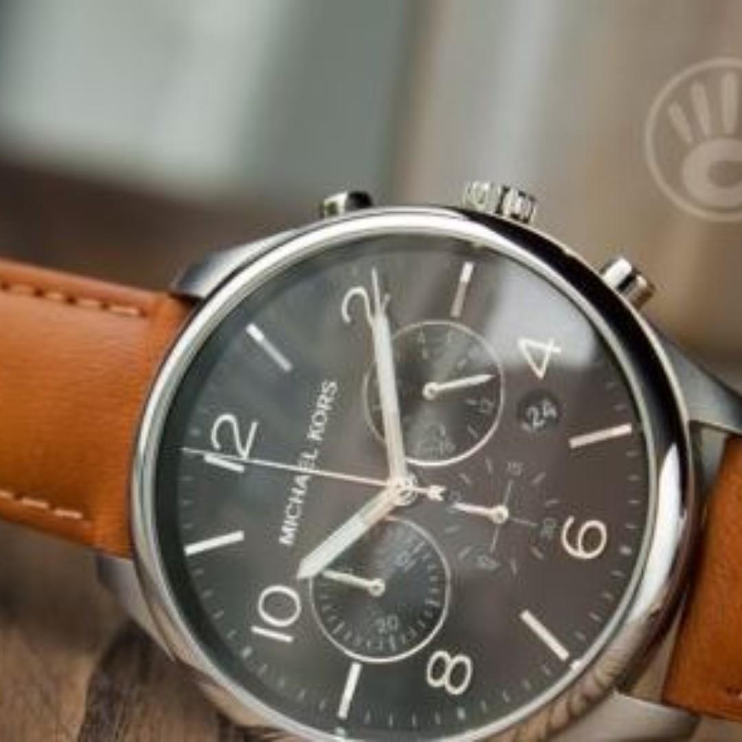 Pre loved used once Michael Kors Men s Merrick Chronograph Brown