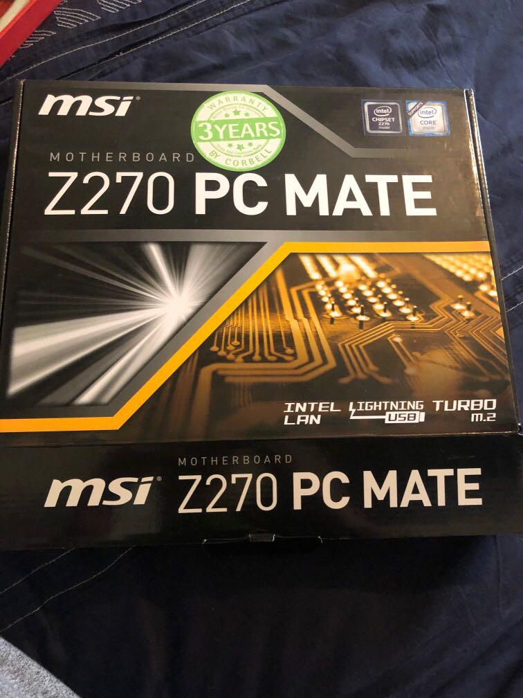 Msi Z270 Pc Mate Motherboard Electronics Computer Parts Accessories On Carousell