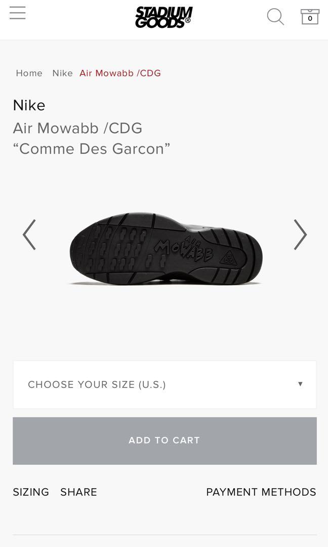 Cdg mowabb new arrivals sizing