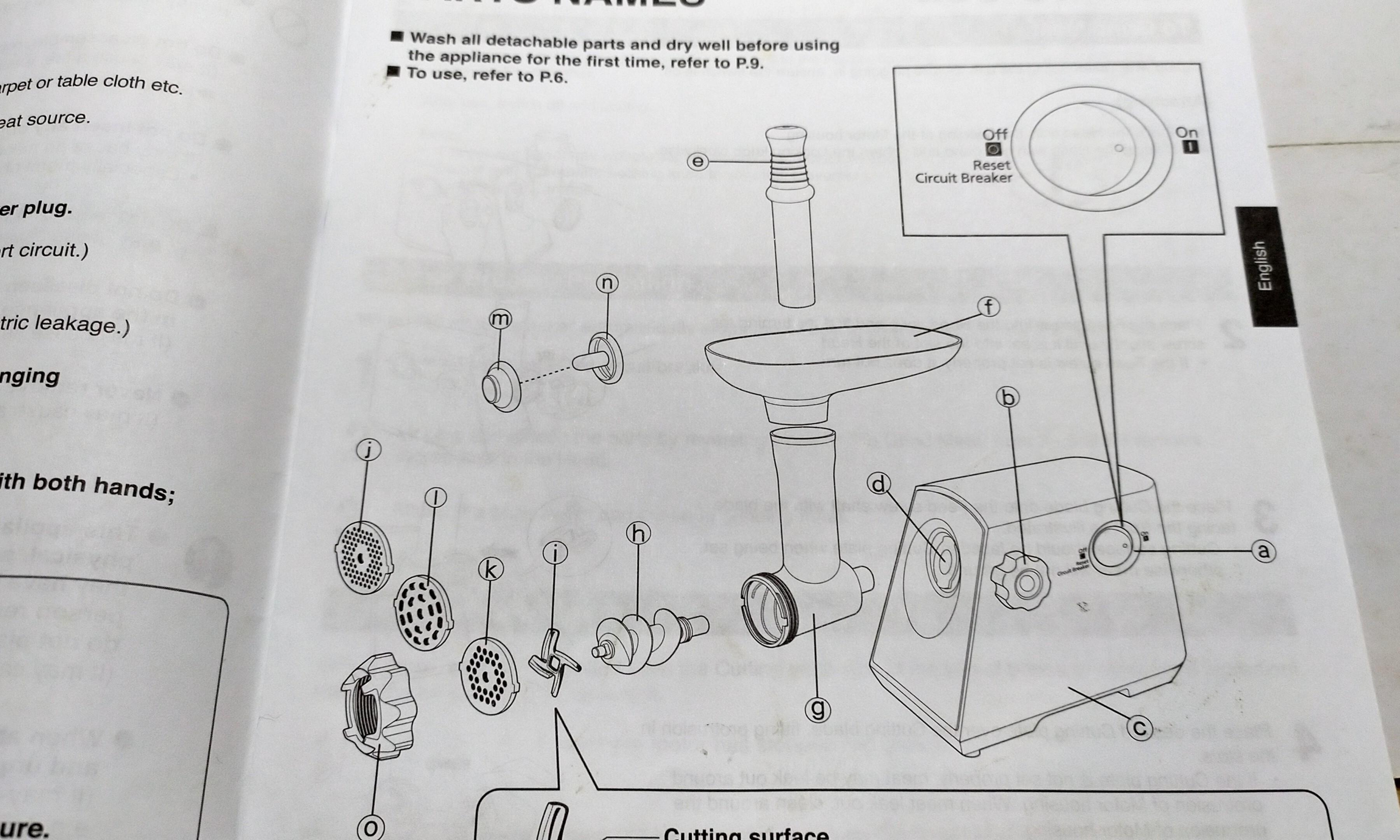 Panasonic meat grinder MKMG 1000, TV & Home Appliances, Kitchen