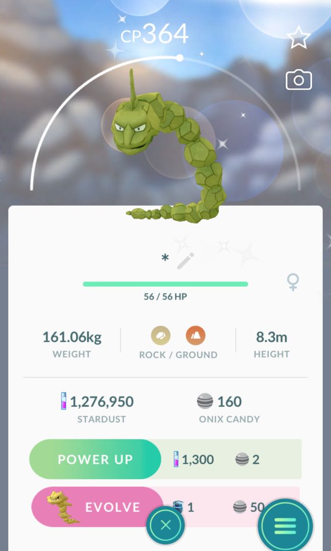 Pokémon Go ✨ Shiny ✨ Onix ✨ - (Registered or Unregistered)