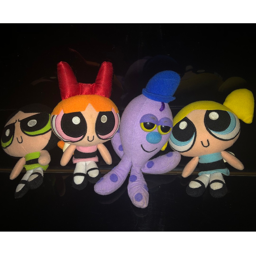 Lot of 4 Powerpuff Girls and Octi the Purple Octopus Cartoon