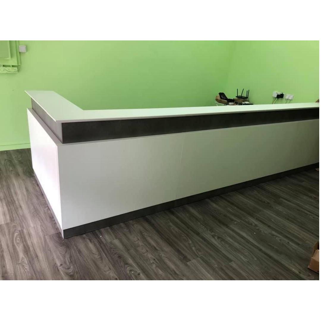 Reception Counter ( Customized ) Laminated Type, Furniture & Home ...