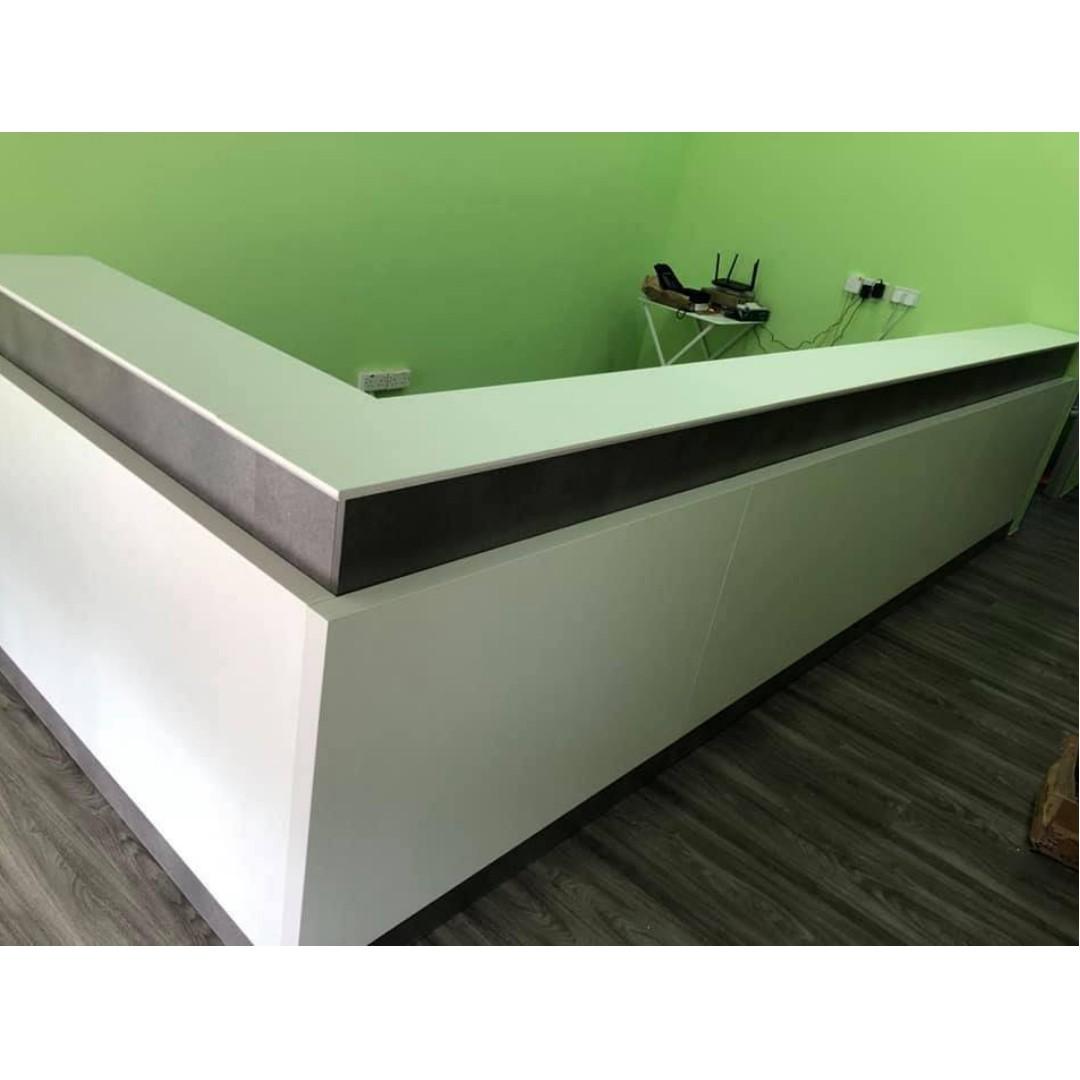 Reception Counter ( Customized ) Laminated Type, Furniture & Home ...