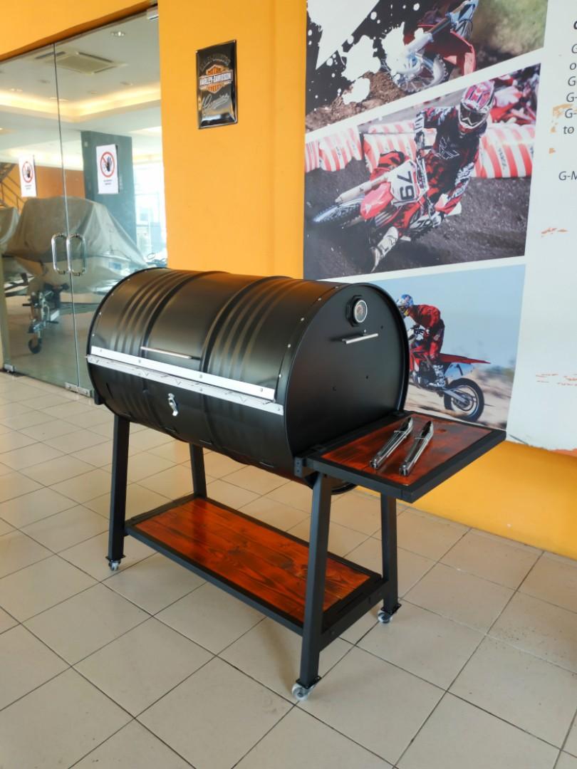 Set Bbq Tong Drum Meja Bawah Tepi Kayu Pine Kitchen Appliances On Carousell