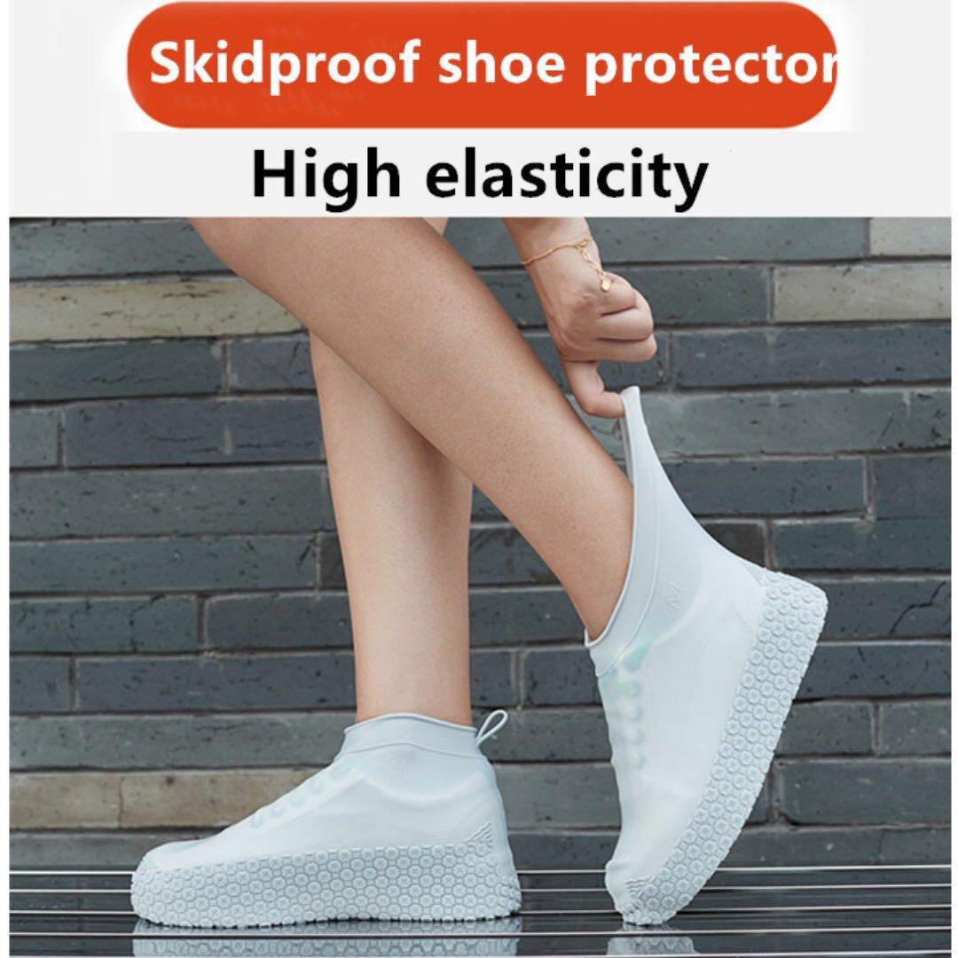 Anti-Slip Silicone Waterproof Shoe Covers Boots Sneaker Rain Protecting Black M 