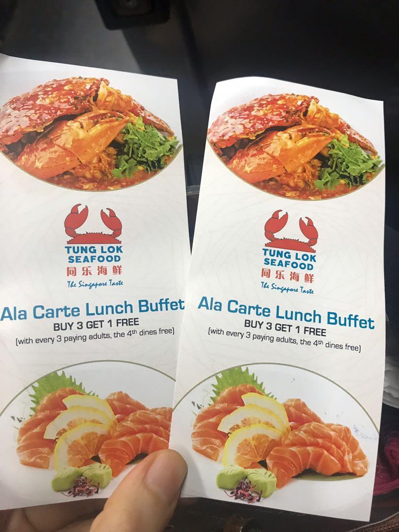 Tunglok seafood ala Carte lunch buffet vouchers x 2 orchard central