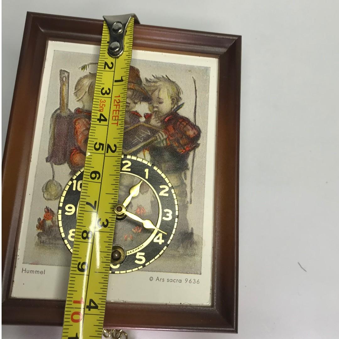 Vintage Hummel WindUp West Germany Miniature Wall Clock, Hobbies