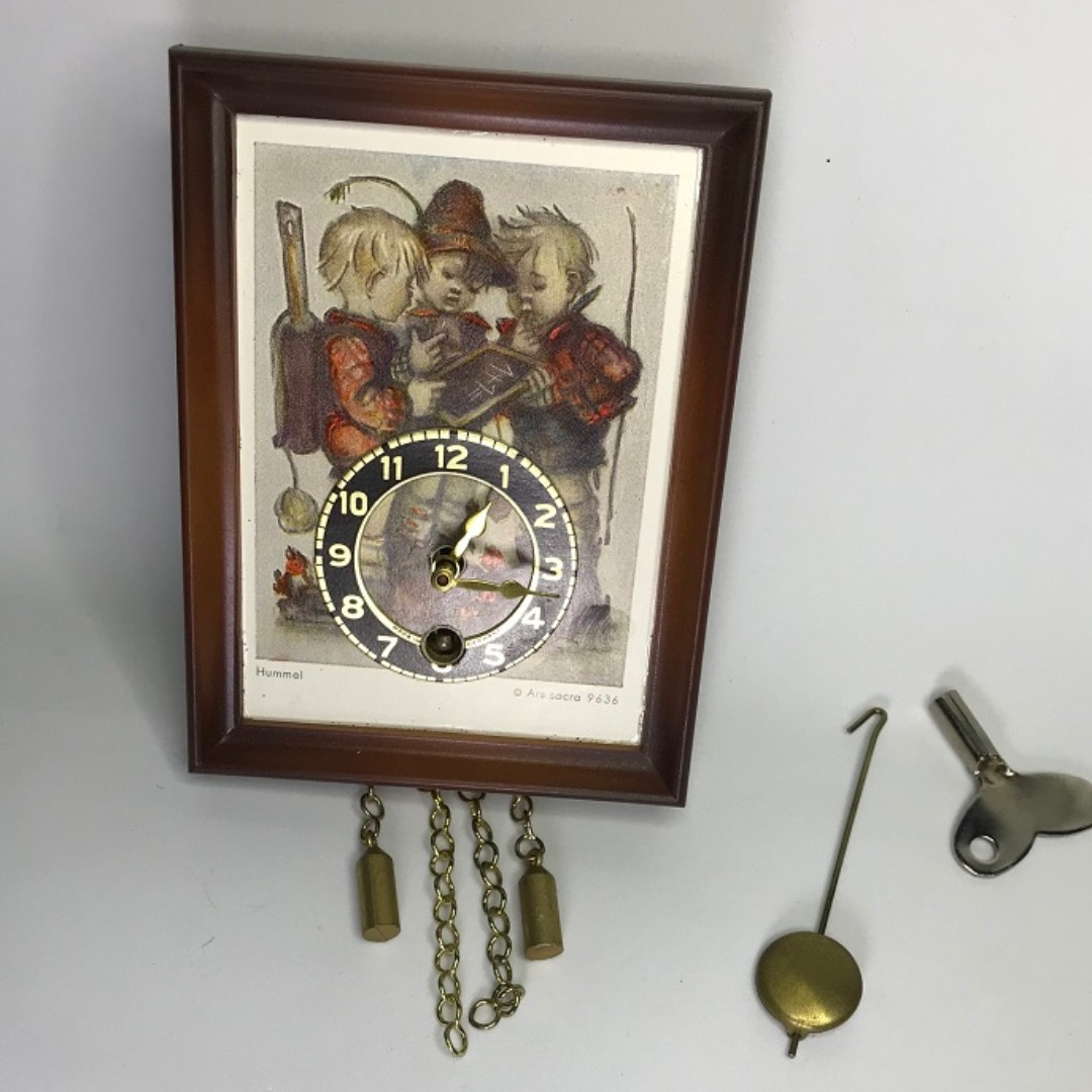 Vintage Hummel WindUp West Germany Miniature Wall Clock, Hobbies
