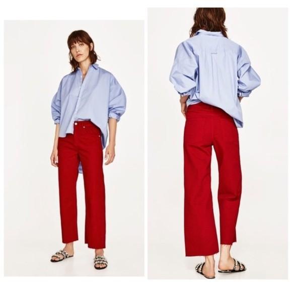 Zara red culottes discount