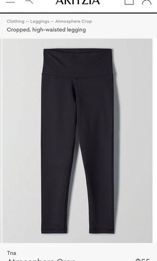 Aritzia TNA Atmosphere Crop High-Waisted Legging, Size:XXS