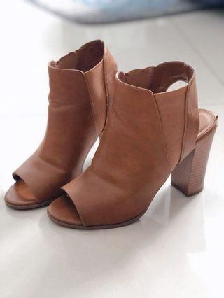 Brown Open toe boots